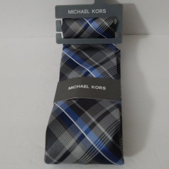 MICHAEL KORS Men's Classic Plaid Tie - Picture 9 of 13
